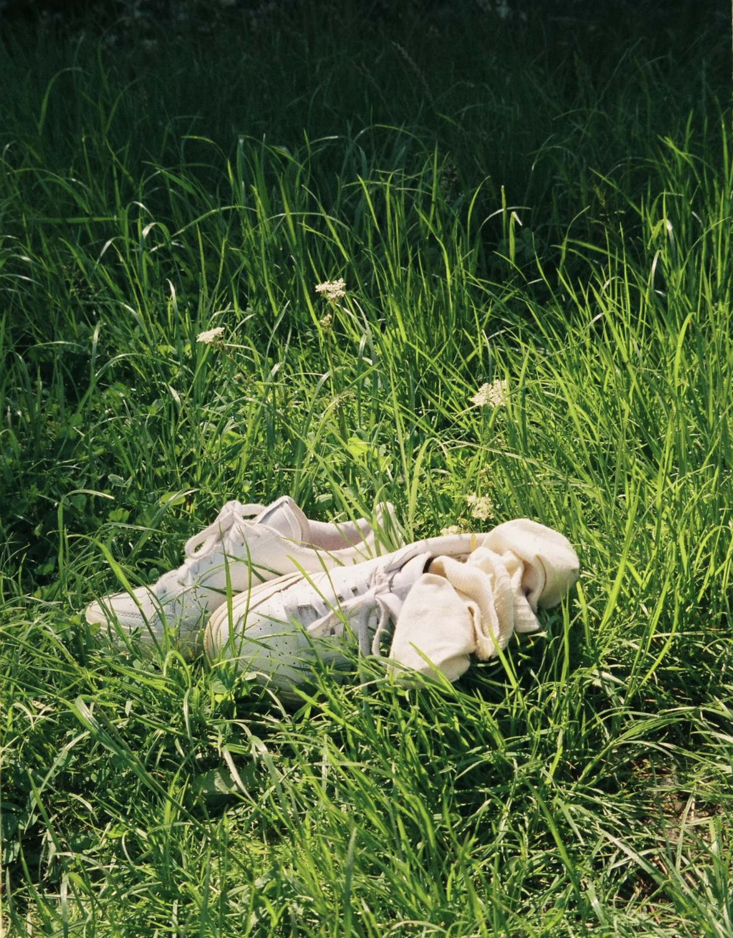 Chaussures dans l’herbe